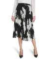Calvin Klein Women's Pleated Printed Midi Skirt In Multi