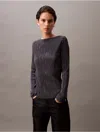 Calvin Klein Women's Plisse Low Back Slim T-shirt In Ebony