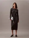 Calvin Klein Women's Ponte Shift Dress In Ebony