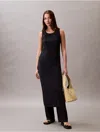Calvin Klein Women's Plisse Sleeveless Midi Dress In Blue