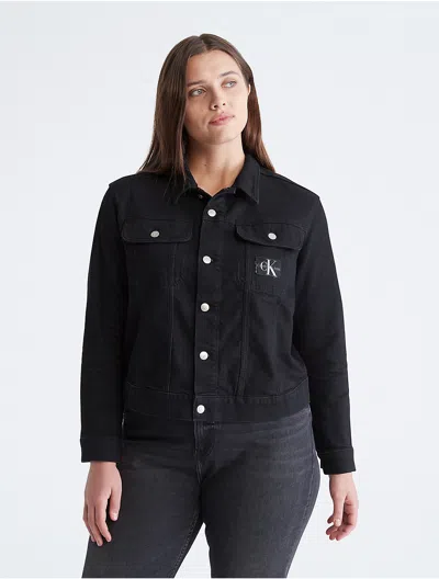 Calvin Klein Women's Plus Size 90s Denim Jacket In Black