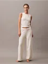 Calvin Klein Women's Plush Sweater Sleep Pants In Ivory
