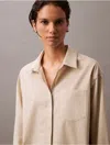 Calvin Klein Women's Pocket Cotton Button-down Shirt