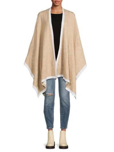 Calvin Klein Women's Pointelle Ruana In Heathered Almond | ModeSens