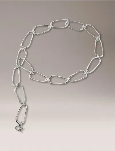 Calvin Klein Women's Polished Chain Belt In Metallic