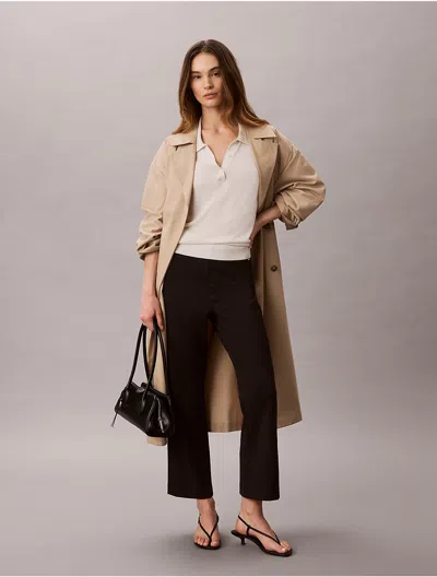 Calvin Klein Women's Ponte Cropped Flared Pants In Black