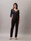 Calvin Klein Womens High Waisted Side Zipper High-waisted Pants In Black