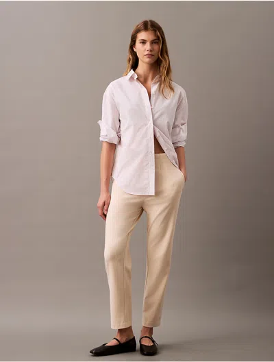 Calvin Klein Women's Ponte Cropped Straight Pants In Parchment