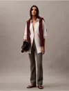 Calvin Klein Women's Ponte Flared Fit Pants In Medium Grey Melange
