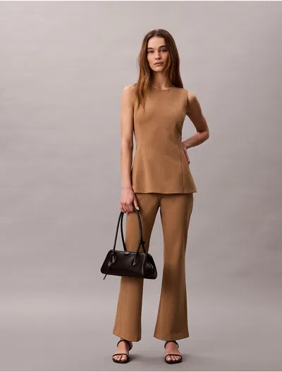 Calvin Klein Women's Ponte Flared Pants In Brown