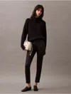 Calvin Klein Women's Ponte Herringbone Print Skinny Fit Pants In Black Beauty