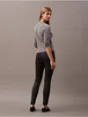 Calvin Klein Women's Ponte Houndstooth Print Skinny Pants In Granite