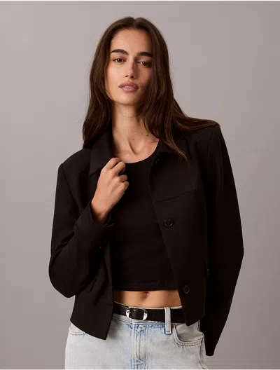 Calvin Klein Women's Ponte Knit Jacket In Black