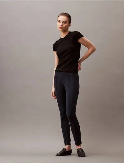 Calvin Klein Women's Ponte Skinny Fit Pants In Dark Saphire