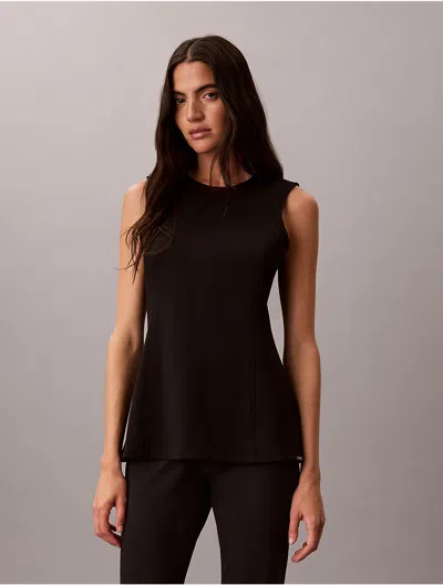 Calvin Klein Women's Ponte Sleeveless Top In Black