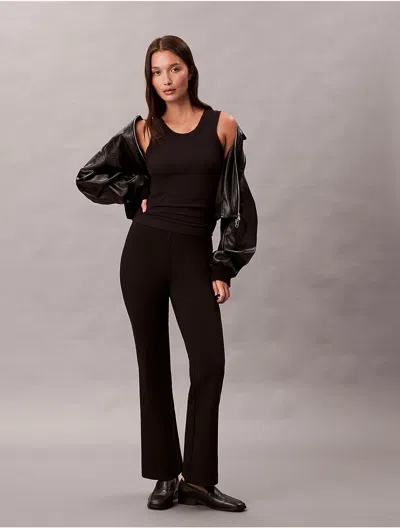 Calvin Klein Women's Ponte Slim Flared Pants In Black