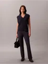 Calvin Klein Women's Ponte Slim Flared Pants In Black