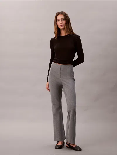 Calvin Klein Women's Ponte Slim Flared Pants In Gray