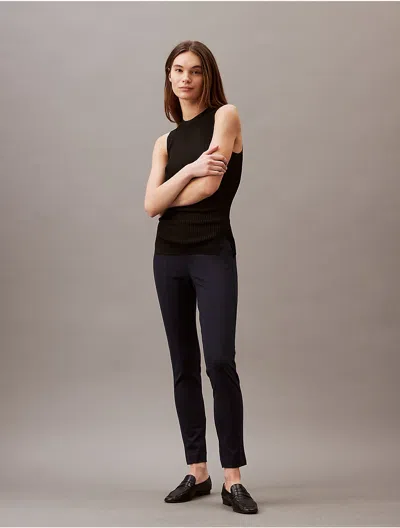 Calvin Klein Women's Ponte Solid Skinny Fit Pants In Ink