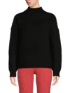 Calvin Klein Women's Popcorn Knit Mockneck Sweater In Black