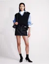 Calvin Klein Women's Poplin Woven Cropped Button-down Shirt In Bel Air Blue