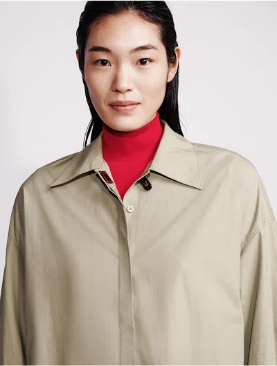 Calvin Klein Women's Poplin Woven Mini Shirt Dress In Laurel Oak