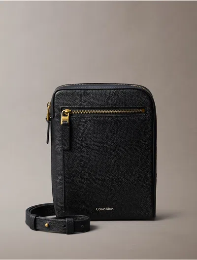 Calvin Klein Women's Premium Leather Crossbody In Black