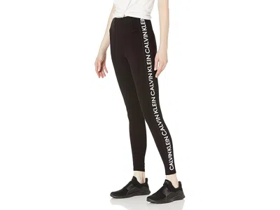 Calvin Klein Women's Premium Performance Double Waistband Moisture Wicking Legging (standard And Plus) Women's Cl In Black