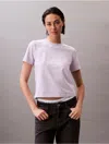 Calvin Klein Women's Pride Lovers In Graphic Baby Tee In Purple