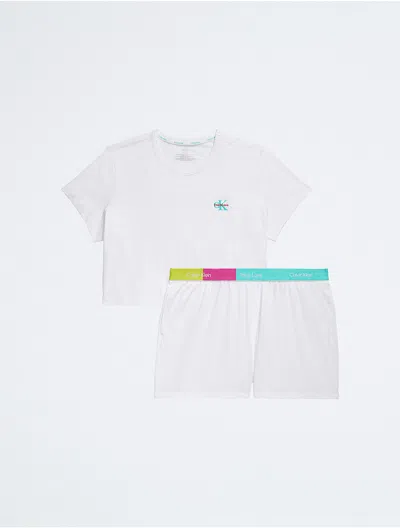 Calvin Klein Women's Pride This Is Love Plus Size Sleep T-shirt + Shorts Set In White