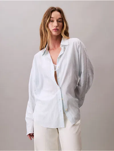 Calvin Klein Women's Print Dolman Sleeve Button-down Shirt