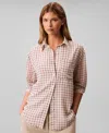 Calvin Klein Women's Printed Classic Button-front Shirt In Multi