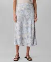 Calvin Klein Women's Printed Crepe Midi Slip Skirt In Tofu