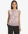 Calvin Klein Women's Printed Halter High-neck Top In Grey Multi