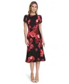 Calvin Klein Women's Printed Fit And Flare Midi Dress In Multi