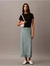 Calvin Klein Women's Printed Georgette Midi Skirt In Aqua