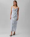 Calvin Klein Women's Printed Cowl-neck Slip Dress In Multi
