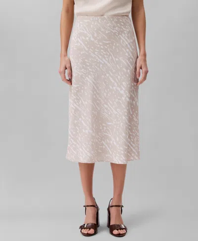 Calvin Klein Women's Printed Pull-on Midi Slip Skirt In Peyote Multi