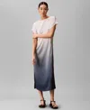Calvin Klein Women's Gradient Satin Midi Dress In White