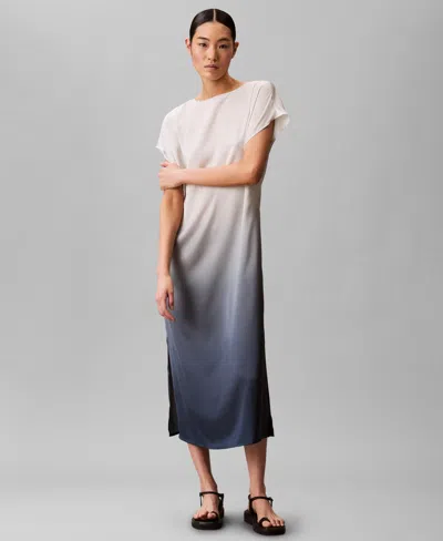 Calvin Klein Women's Printed Satin Relaxed Dress