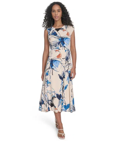 Calvin Klein Women's Printed Sleeveless A-line Dress