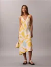Calvin Klein Women's Printed V-neck Midi Dress