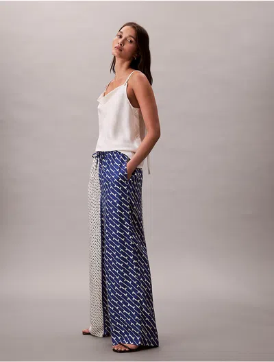 Calvin Klein Women's Printed Viscose Twill Wide Leg Pants