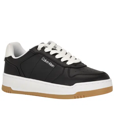 Calvin Klein Women's Prizin Round Toe Sneakers In Black