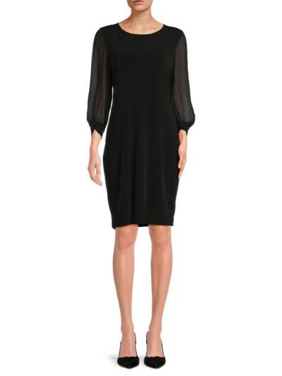 Calvin Klein Women's Puff Sleeve Sheath Dress In Black