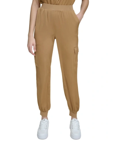 Calvin Klein Women's Pull-on Cargo Jogger Pants In Luggage