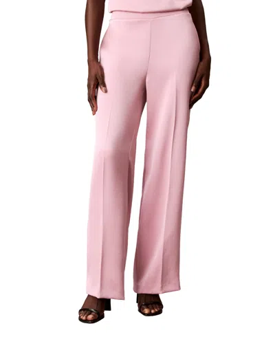 Calvin Klein Women's Pull-on Wide-leg Satin Pants In Pink