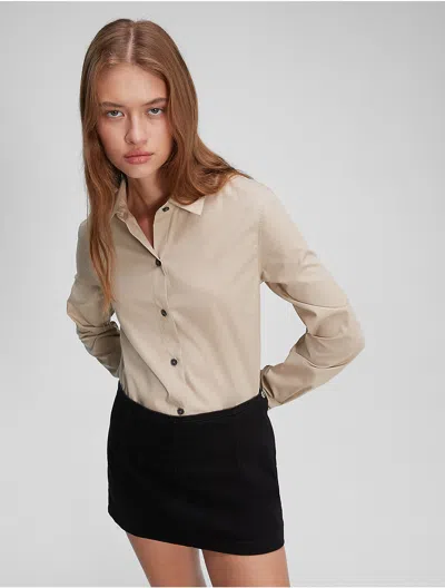 Calvin Klein Women's Pure Poplin Shirt In Brown