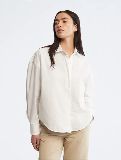 Calvin Klein Women's Pure Poplin Shirt In Neutral