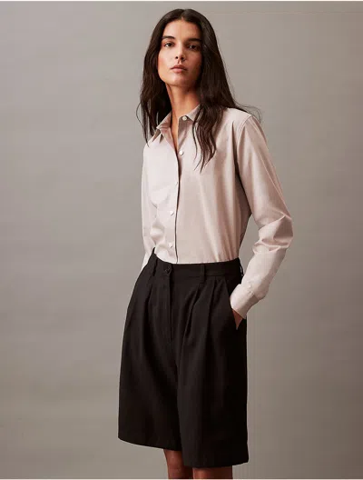 Calvin Klein Women's Pure Poplin Stretch Shirt In Blue